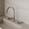 Modern High Arc Counter-Mounted Faucet with Knob-Style Controls