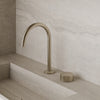 Modern High Arc Counter-Mounted Faucet with Knob-Style Controls