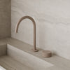 Modern High Arc Counter-Mounted Faucet with Knob-Style Controls