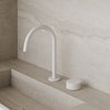 Modern High Arc Counter-Mounted Faucet with Knob-Style Controls