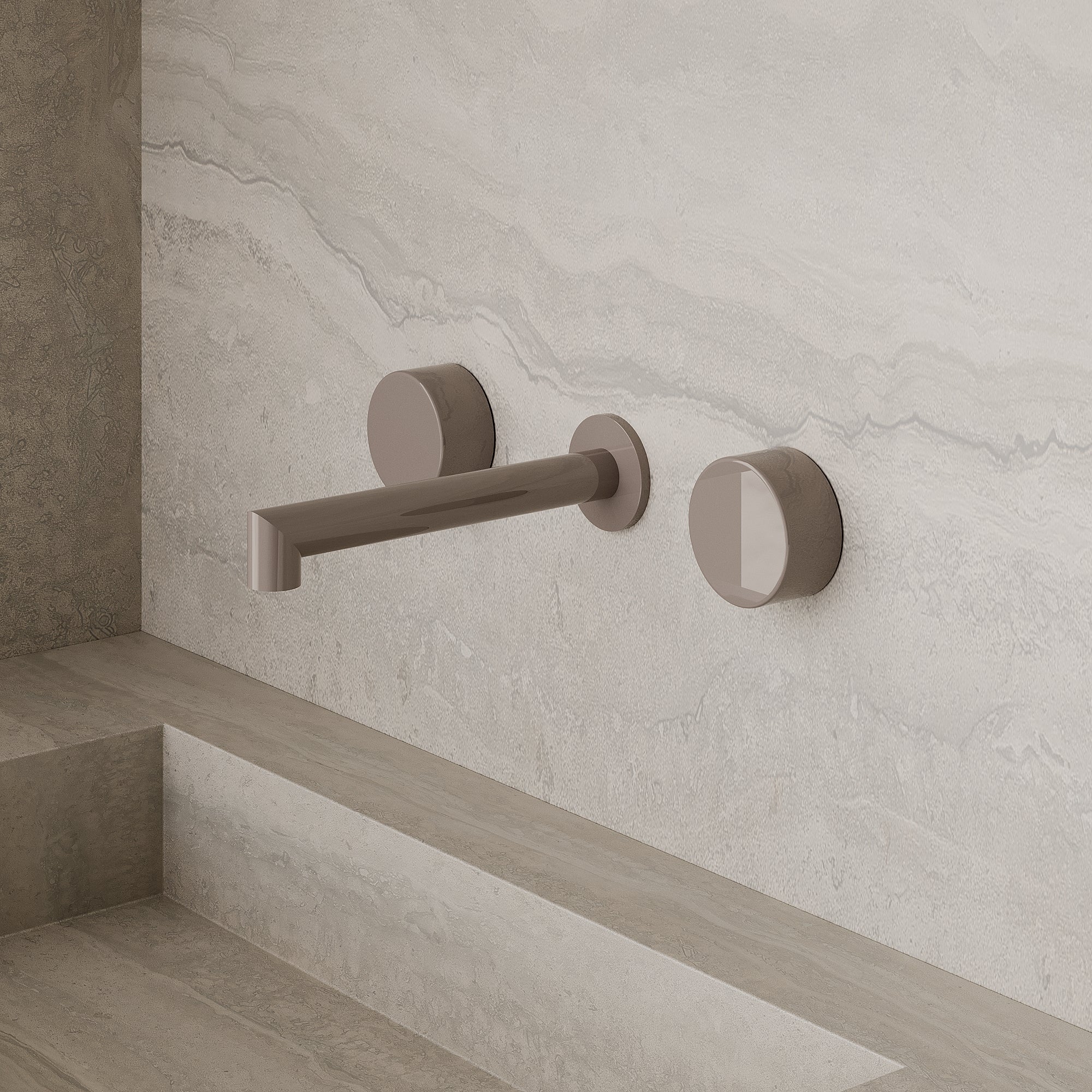 Modern Square Wall-Mounted Faucet with Knob Style Control