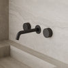 Modern Curved Wall-Mounted Faucet with Knob-Style Controls