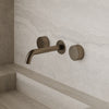 Modern Curved Wall-Mounted Faucet with Knob-Style Controls
