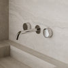 Modern Curved Wall-Mounted Faucet with Knob-Style Controls