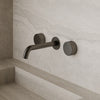 Modern Curved Wall-Mounted Faucet with Knob-Style Controls