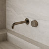Modern Curved Wall-Mounted Faucet with Knob-Style Controls