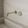 Modern Curved Wall-Mounted Faucet with Knob-Style Controls